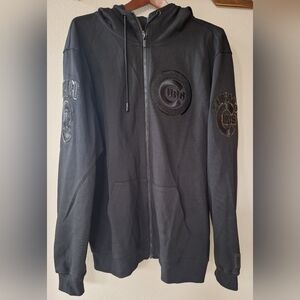 NWOT Pro Standard Chicago Cubs Triple Black Zip Logo Embroidered Hoodie Mens XL
